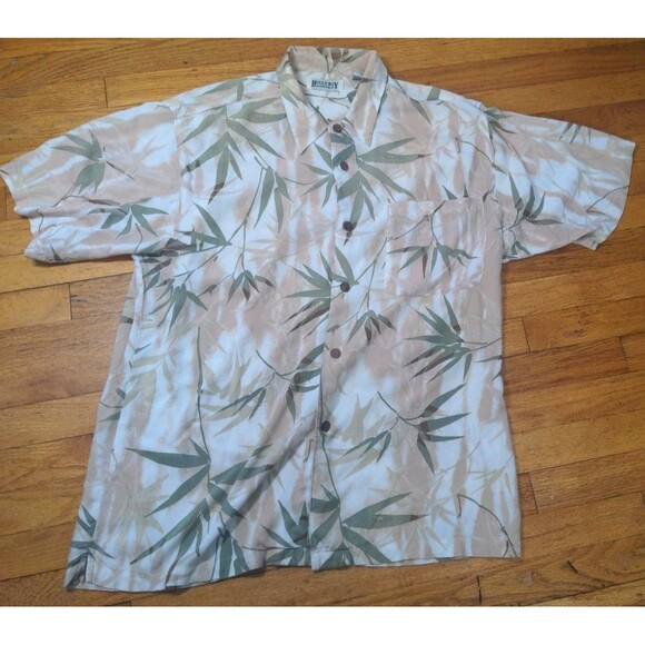Vintage 90s Bugle Boy Men’s Size L Floral Hawaiian Collard Button Down Shirt - Picture 1 of 8